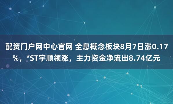 配资门户网中心官网 全息概念板块8月7日涨0.17%，*ST宇顺领涨，主力资金净流出8.74亿元